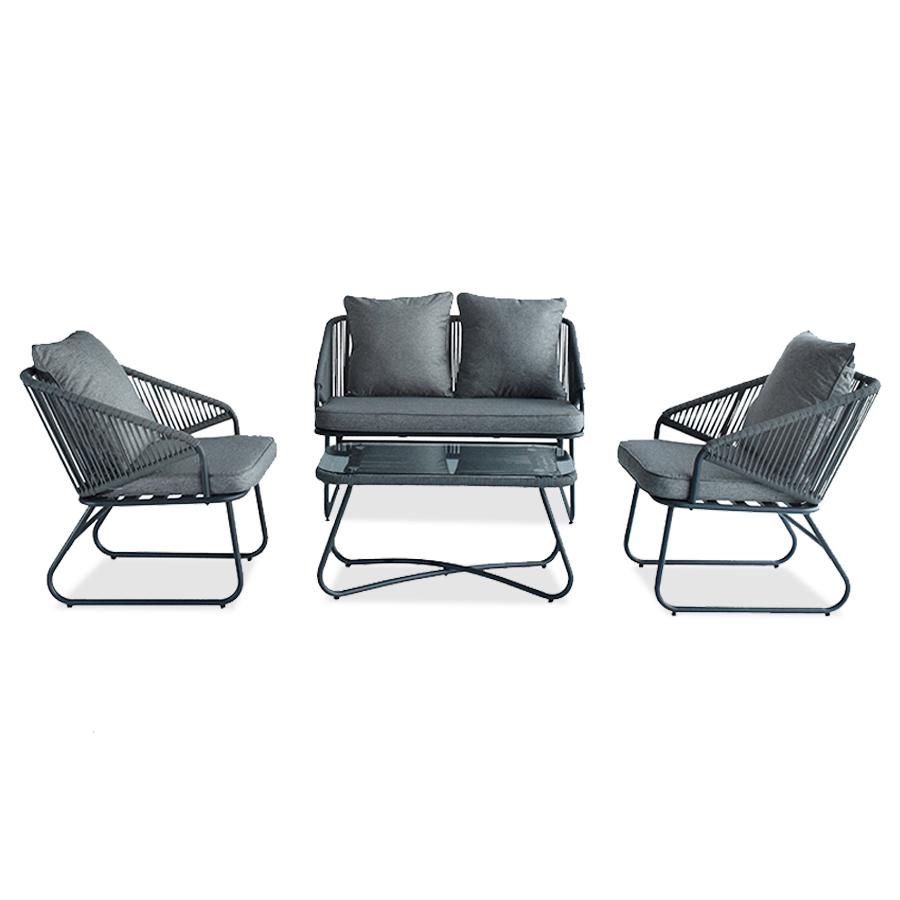 Umiko Outdoor Sofa Set Umiko Outdoor Sofa Set Grey Mandaue Foam