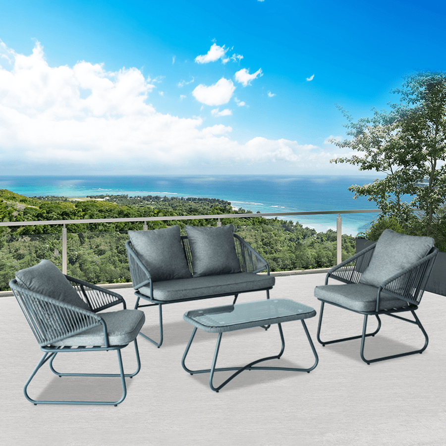 Umiko Outdoor Sofa Set Umiko Outdoor Sofa Set Grey Mandaue Foam