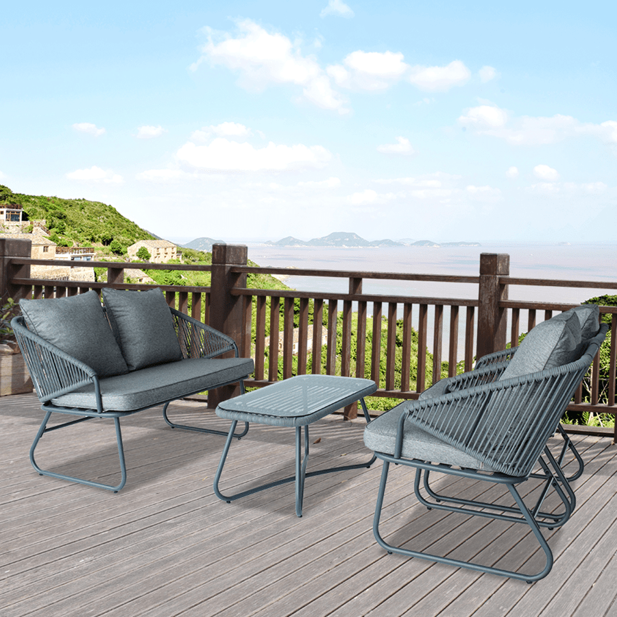 Umiko Outdoor Sofa Set Umiko Outdoor Sofa Set Grey Mandaue Foam