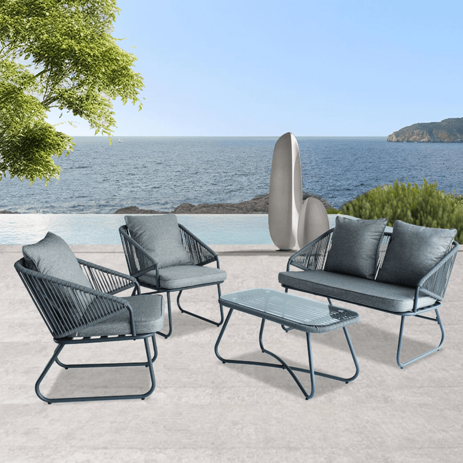 Umiko Outdoor Sofa Set Umiko Outdoor Sofa Set Grey Mandaue Foam