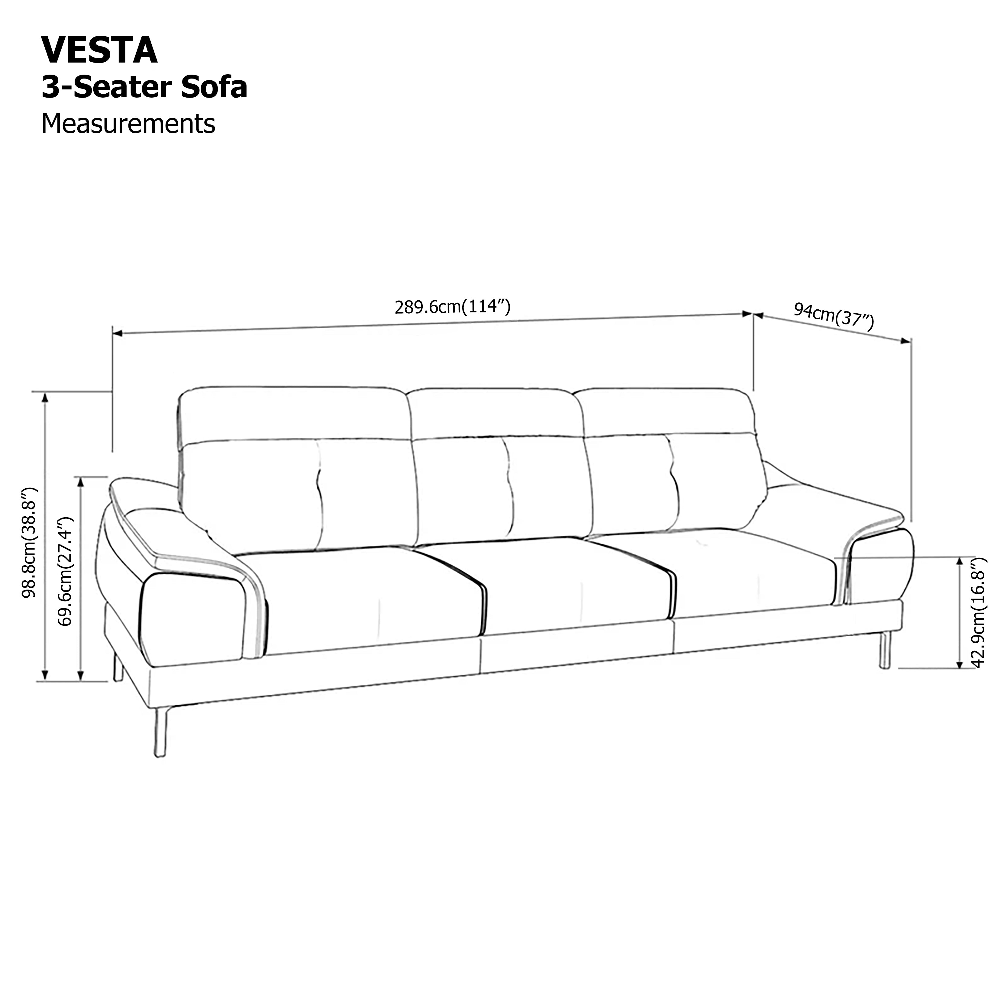 Vesta 3 Seater Sofa