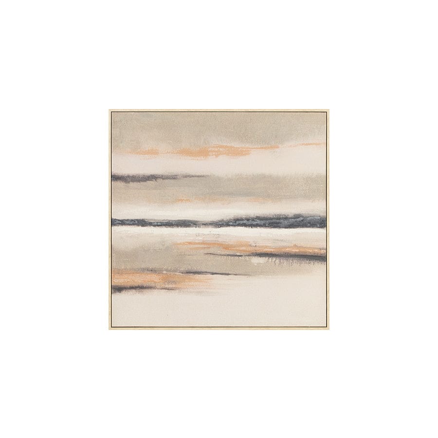 Whit Canvas Wall Art with PS Frame 100x100 cm