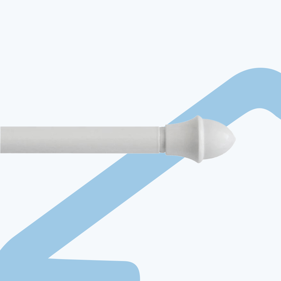 White Cafe Rod Painted 3/4 Inch Diameter