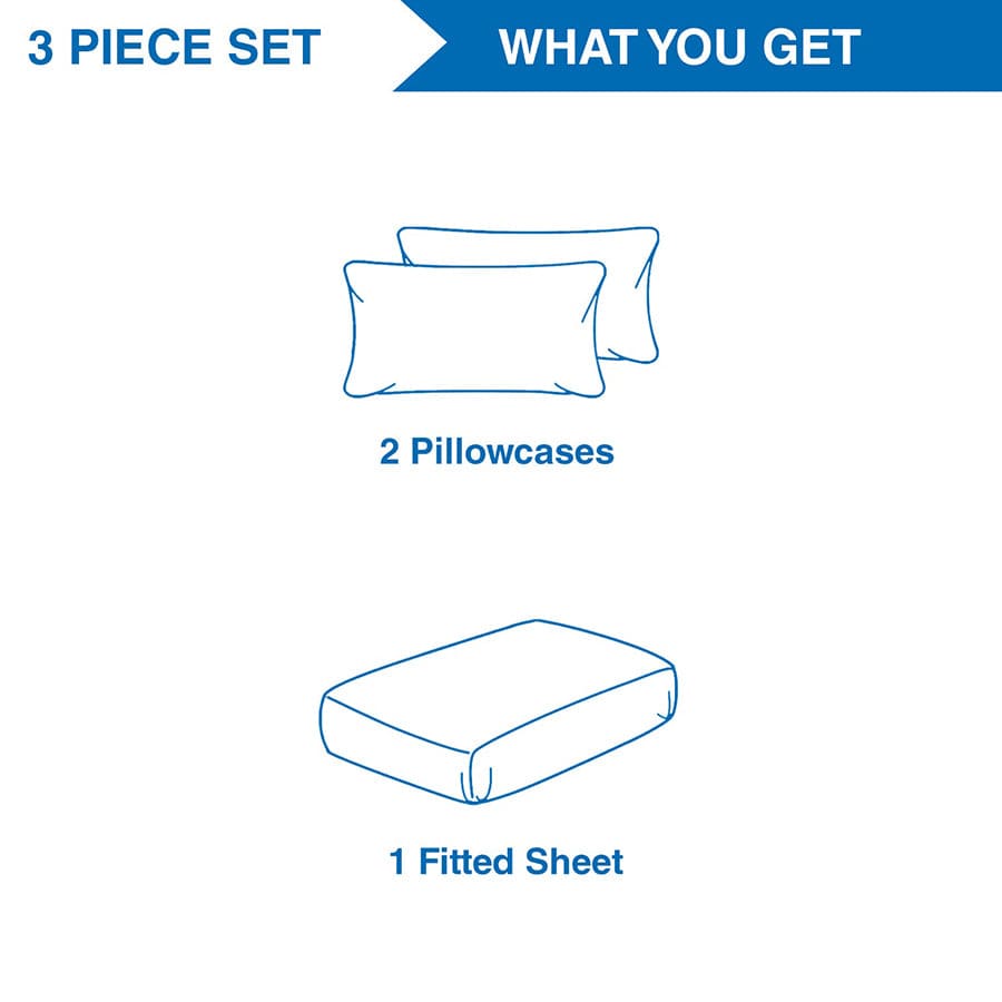 Zell Basic Printed 3pc Sheet Set