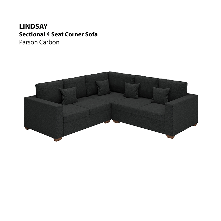 MORE LINDSAY OPTIONS Lindsay Sectional 4 Seat Corner Sofa Lindsay Sectional 4 Seat Corner Sofa Fabric Parson Carbon Mandaue Foam