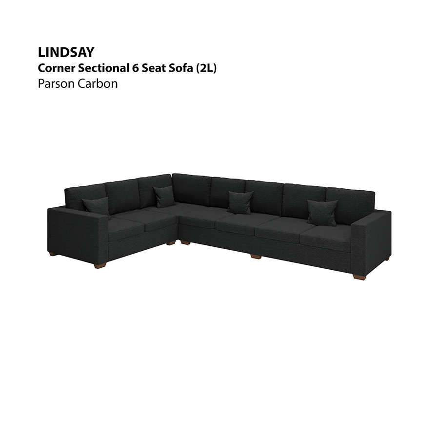MORE LINDSAY OPTIONS Lindsay Sectional 6 Seat (2L) Sofa Lindsay Sectional 6 Seat (2L) Sofa Fabric Parson Carbon Mandaue Foam