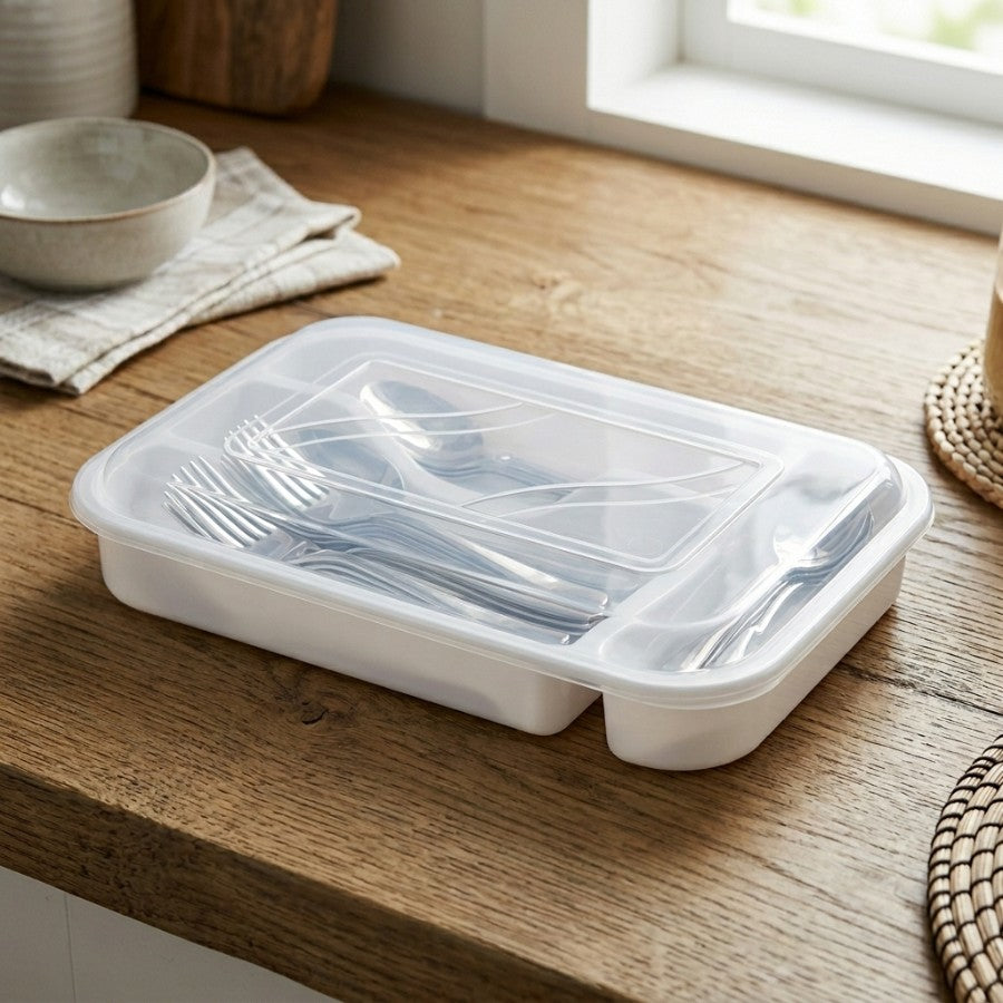 Tai Plastic Utensil Tray with Lid