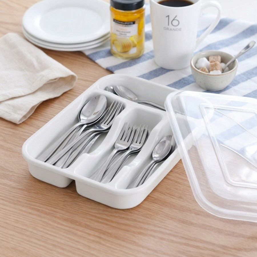 Tai Plastic Utensil Tray with Lid