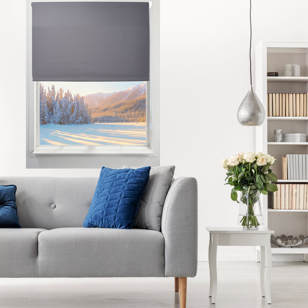 Gray Blackout Roller Shades