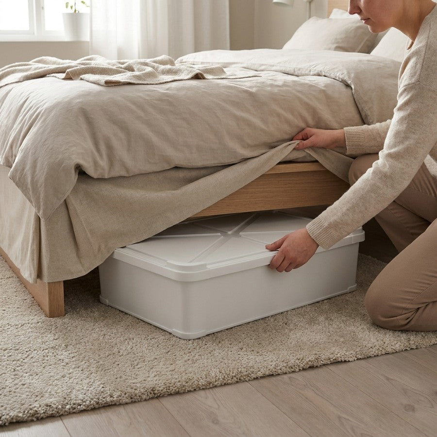 Vano Underbed Storage Box with Lid - 58x39x14 cm