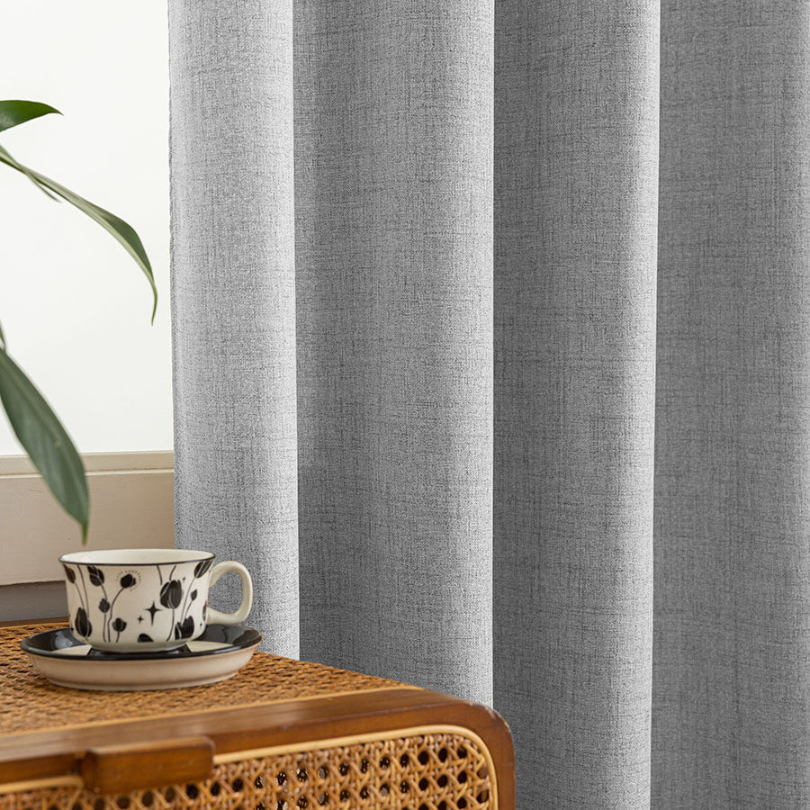Alis Frost Gray Sheer Linen Curtain