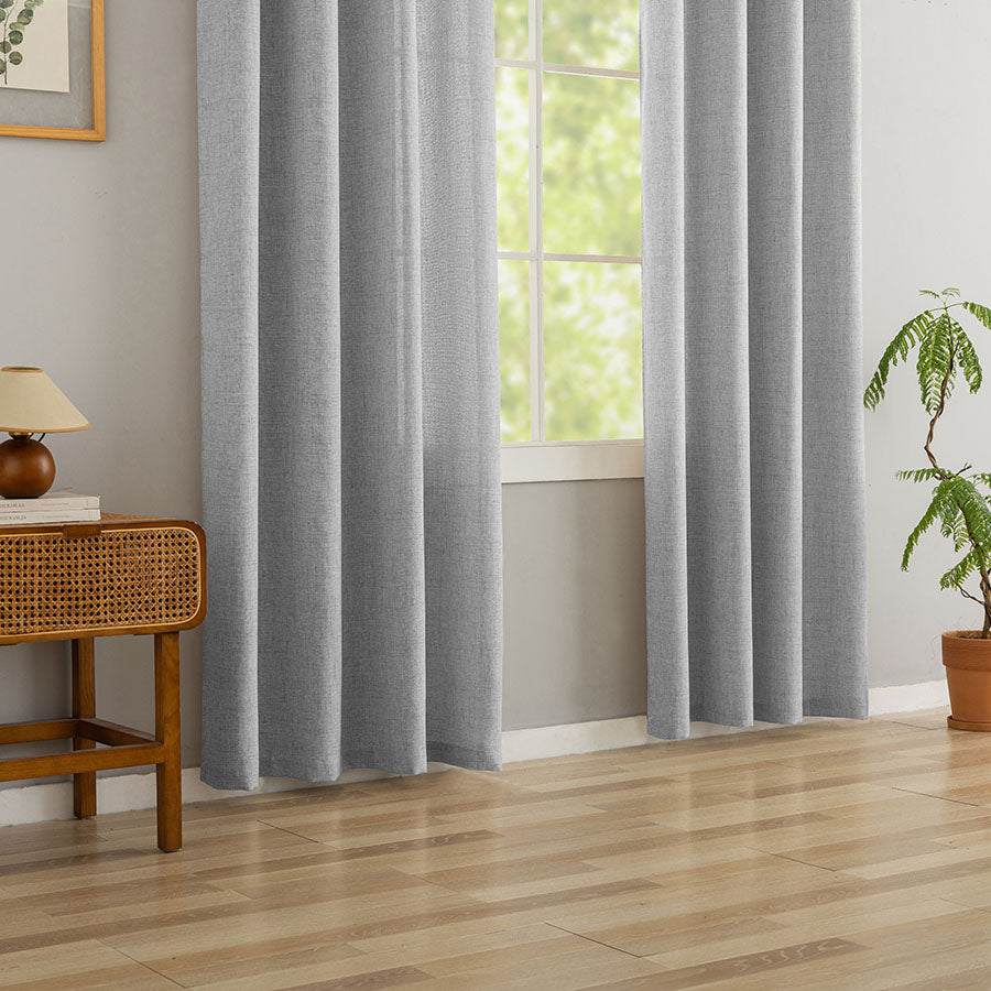 Alis Frost Gray Sheer Linen Curtain