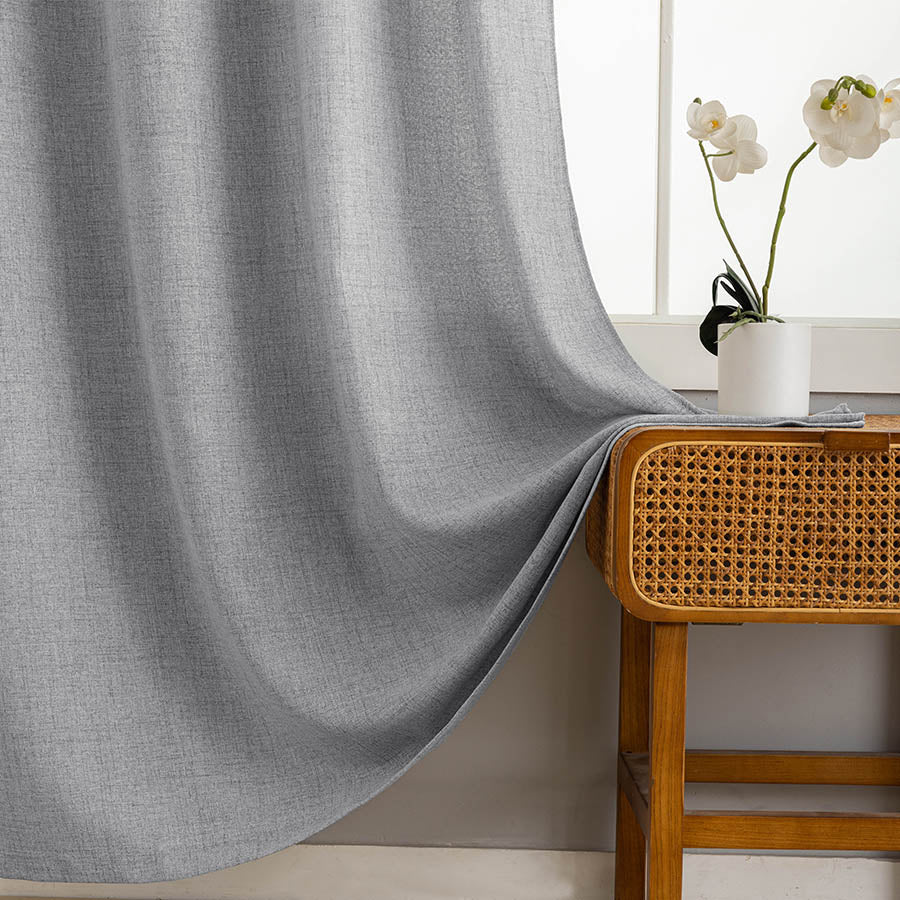Alis Frost Gray Sheer Linen Curtain