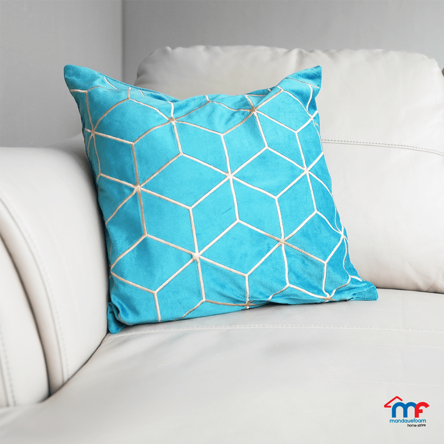 Quincy Teal Diamond Throw Pillowcase