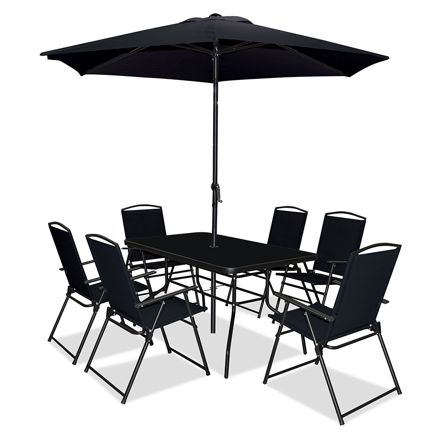 Aberdeen 6 Seater Dining Set with Umbrella