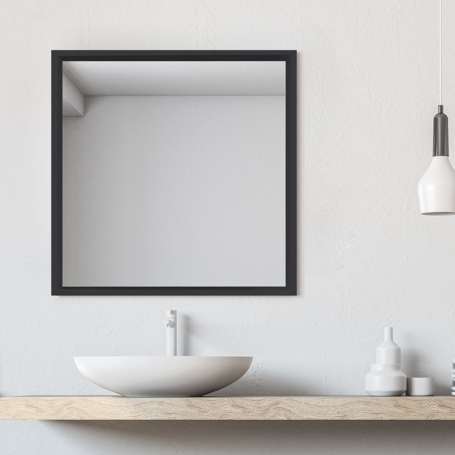 Indre Black Framed Mirror 60x60 cm