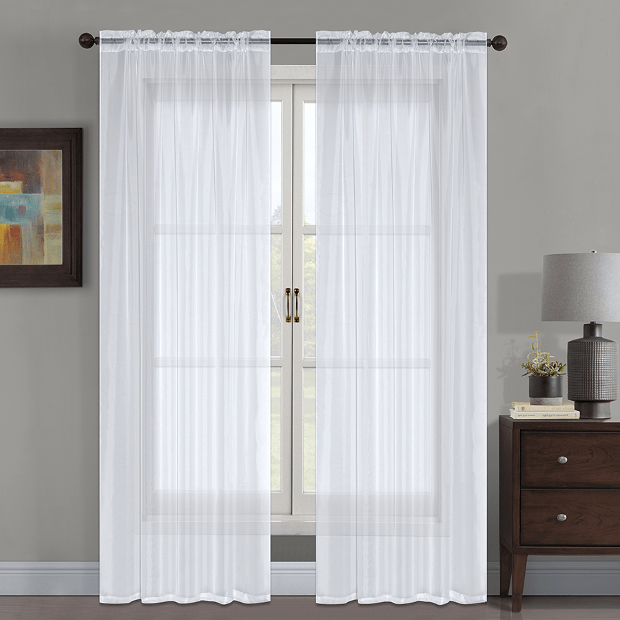 Sol White Plain Voile Sheer 54x85"