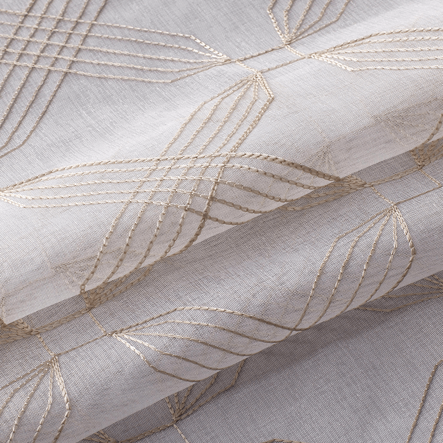 Syla Beige Emroidery Sheer 54x85"