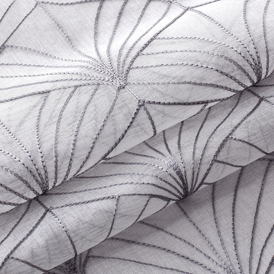 Suri Grey Embroidery Sheer 54x85"