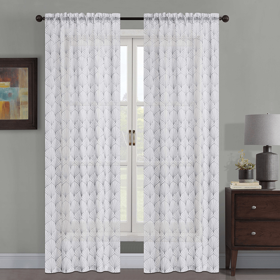 Suri Grey Embroidery Sheer 54x85"