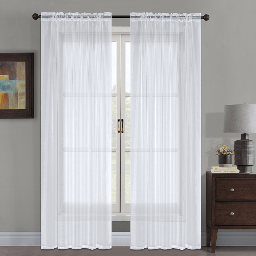Sol White Sheer Set of 2 Curtain 54"x63"