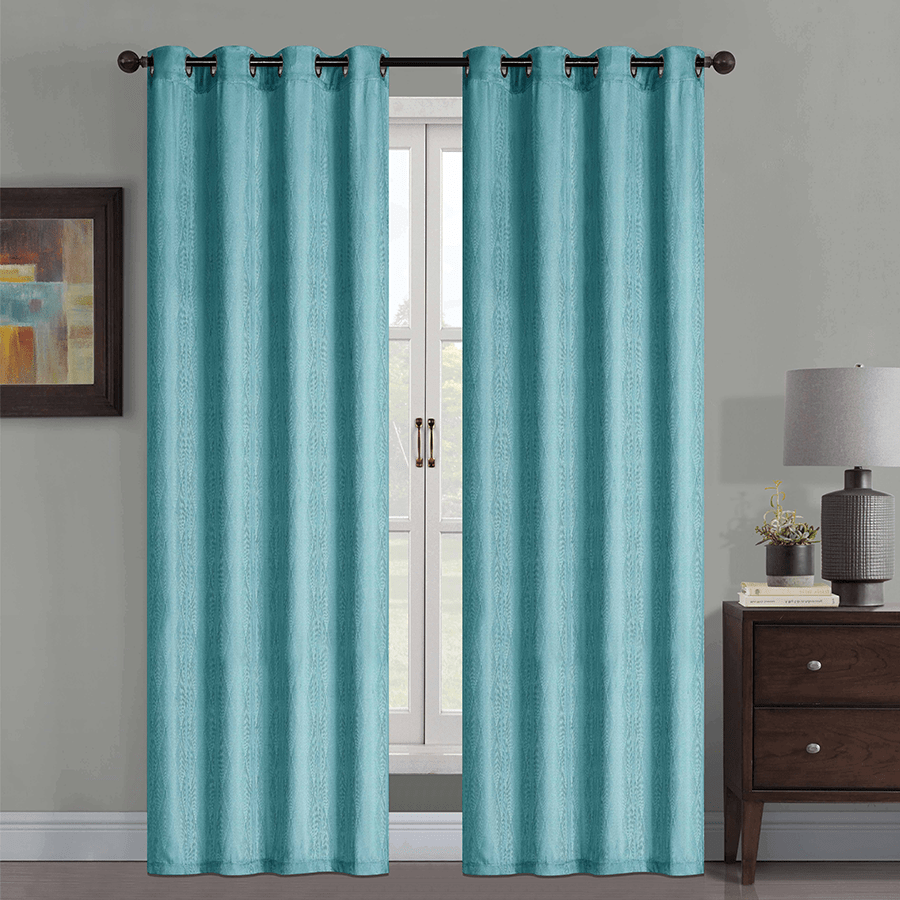 Jasen Teal S/2 Curtains 54x63"