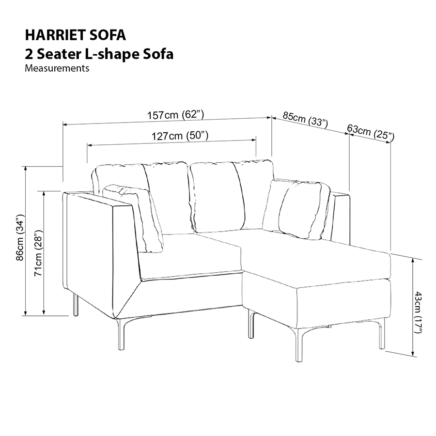 MORE HARRIET OPTIONS Harriet L-shape 2 Seat Sofa Harriet L-shape 2 Seat Sofa Mandaue Foam