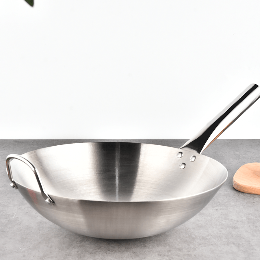 34 cm Diameter Stainless Steel Wok with Handle Stainless Steel Wok with Handle Mandaue Foam