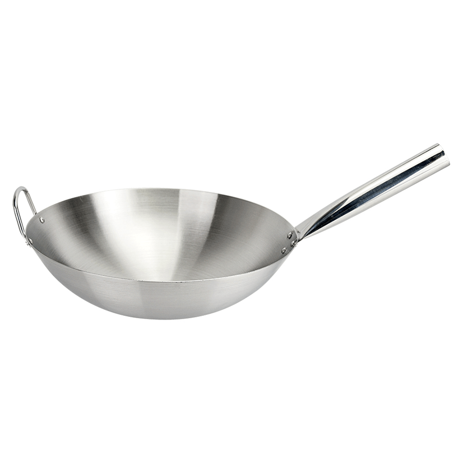 34 cm Diameter Stainless Steel Wok with Handle Stainless Steel Wok with Handle Mandaue Foam
