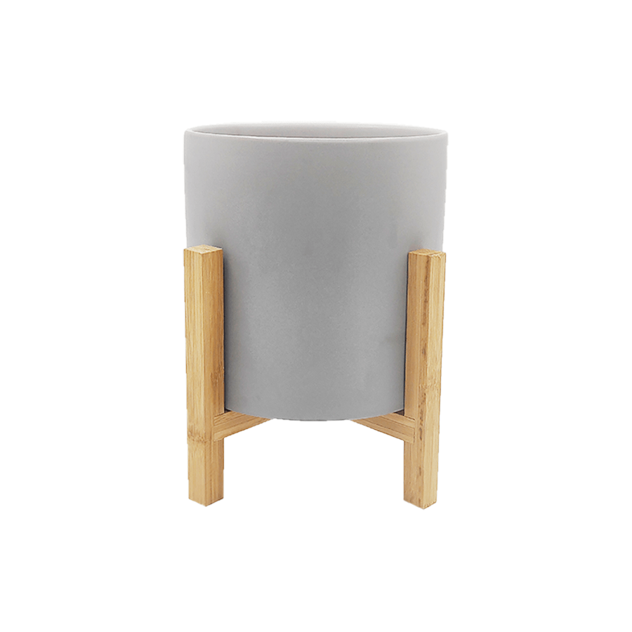 Ravine Ceramic Planter with Stand Gray