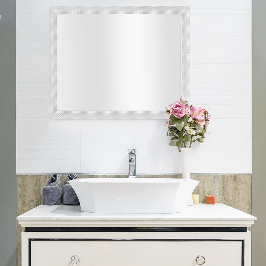 Ivee Matt White Framed Mirror 55x70cm