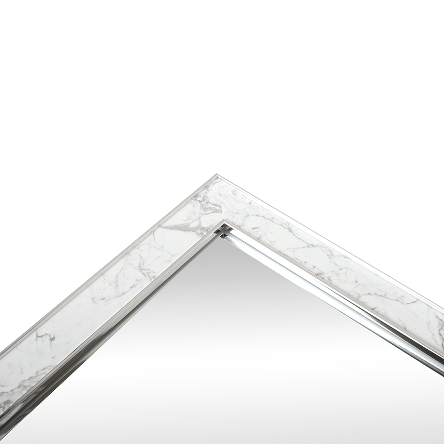 Cleo White Marble Framed Mirror 45x120cm