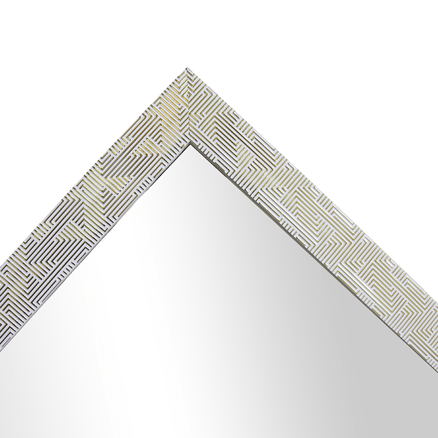 Iris Gold/White Framed Mirror 40x150cm