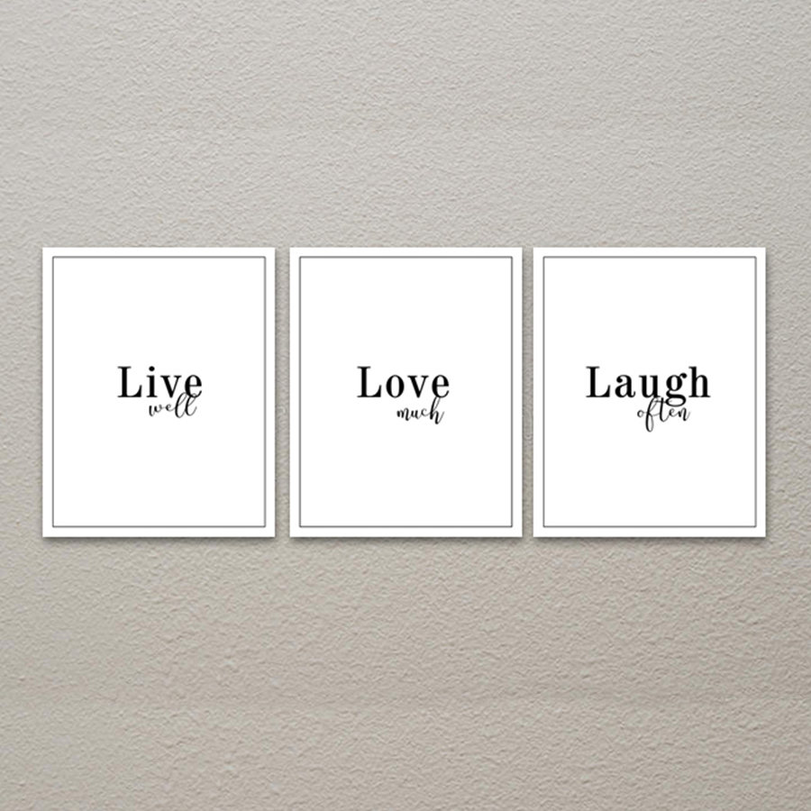Live Laugh Love Wall Art Set of 3