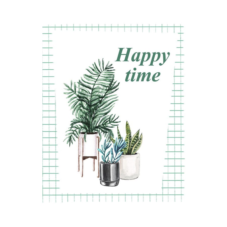 Happy Time Plant Wall Art