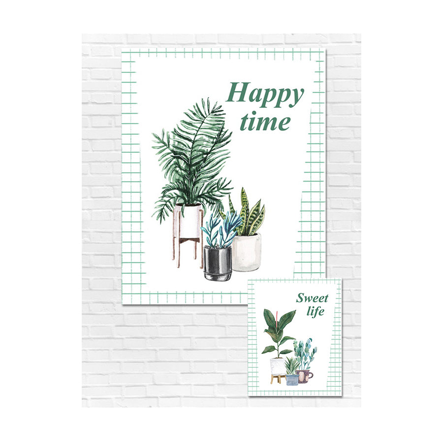 Happy Time Plant Wall Art