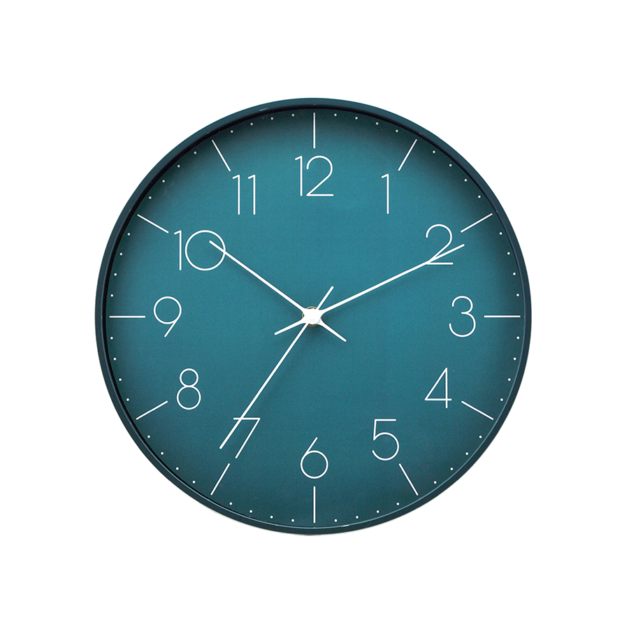 Elias Blue Green Plastic Clock 31cm