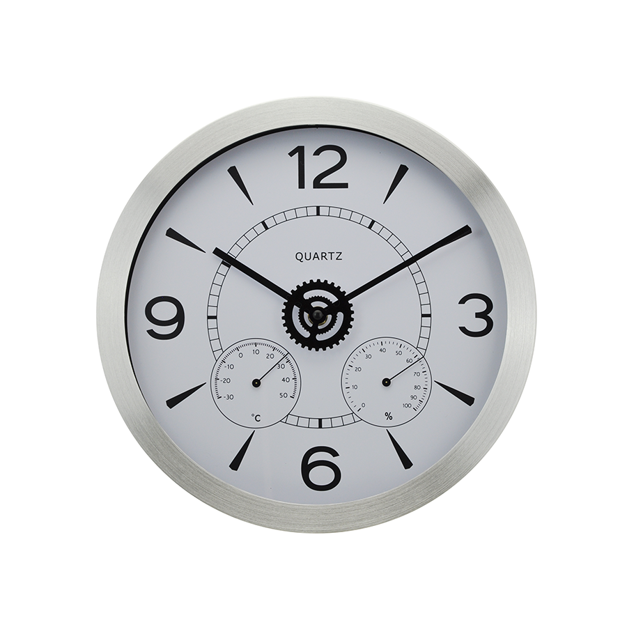 Elisha Silver Plastic Clock 30cm