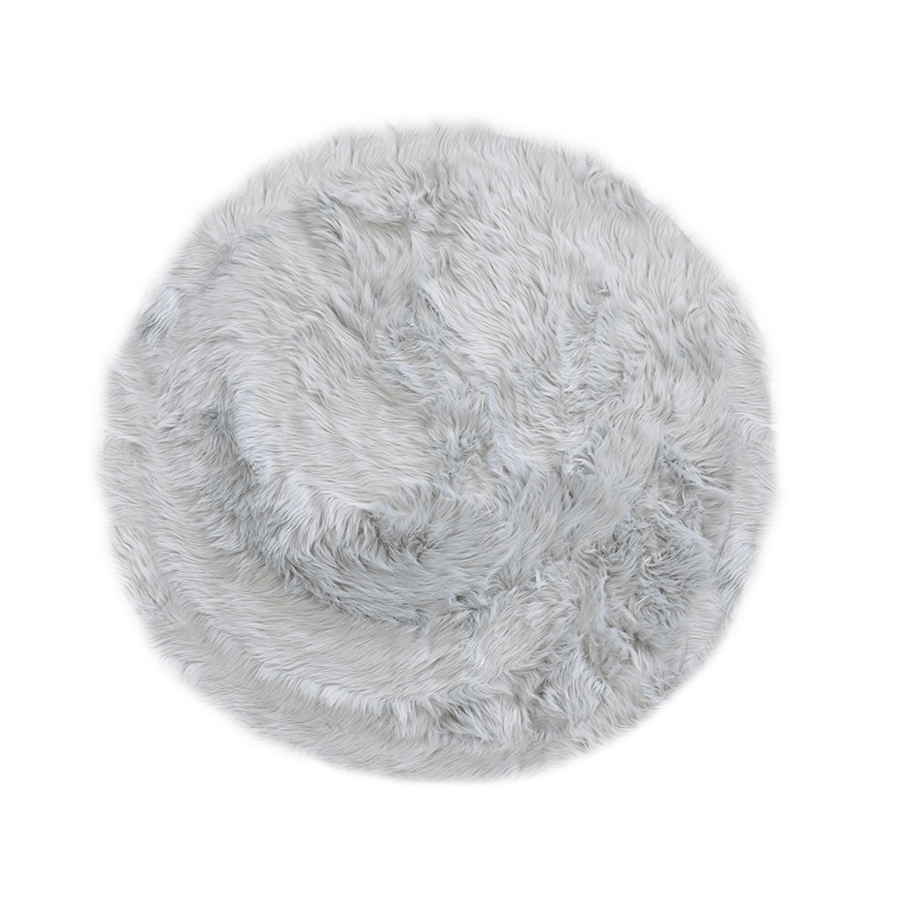 Plain Grey Round Rug