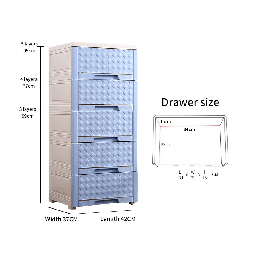 Ryker Plastic 5 Drawer Chest