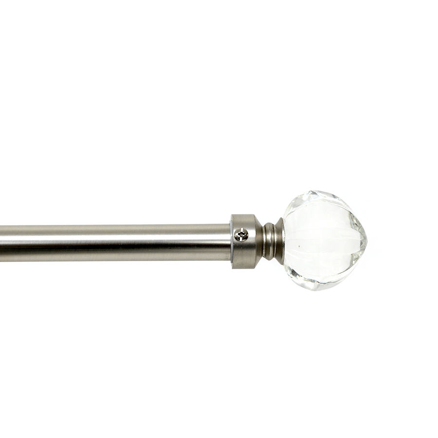Faceted Rod Mat Brushed Nickel 48"-84"