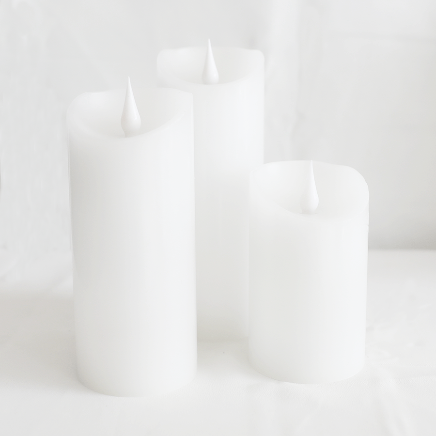 Wax Candle LED 20cm 3pc Set