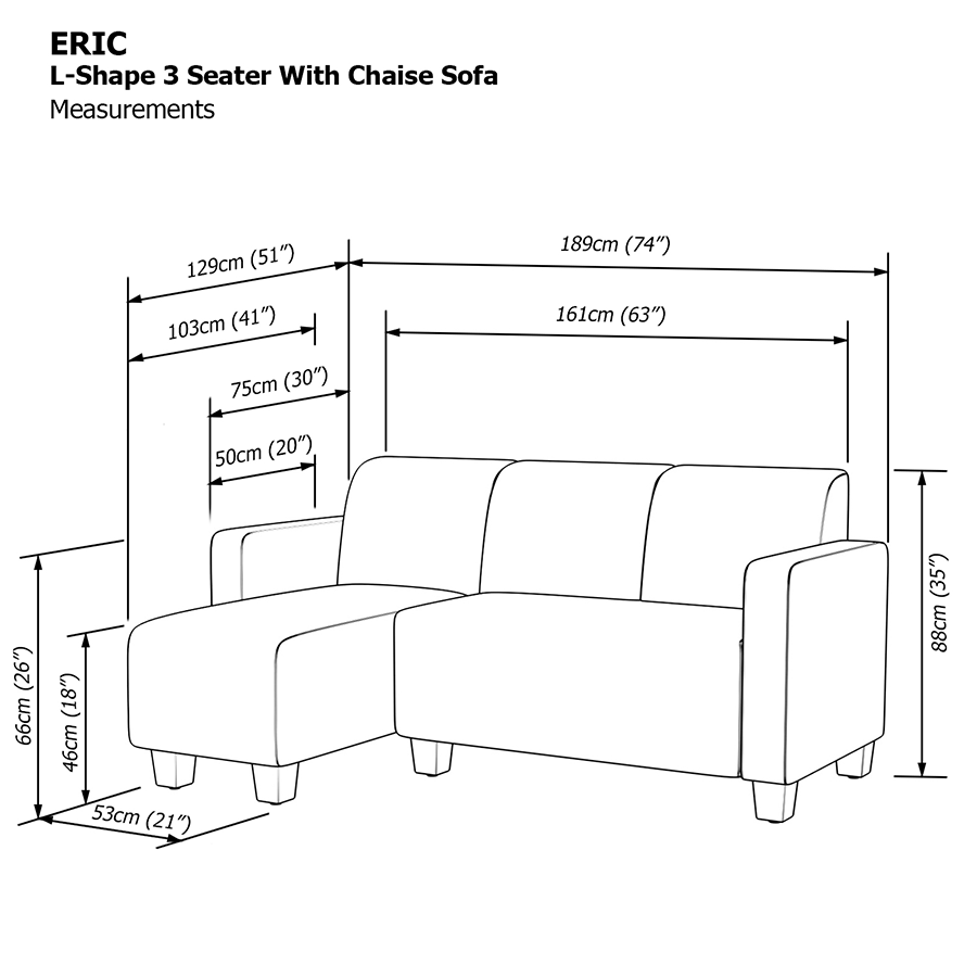 MORE ERIC OPTIONS Eric L-shape 3 Seat with Chaise (Left Facing) Sofa Eric L-shape 3 Seat with Chaise (Left Facing) Sofa Mandaue Foam