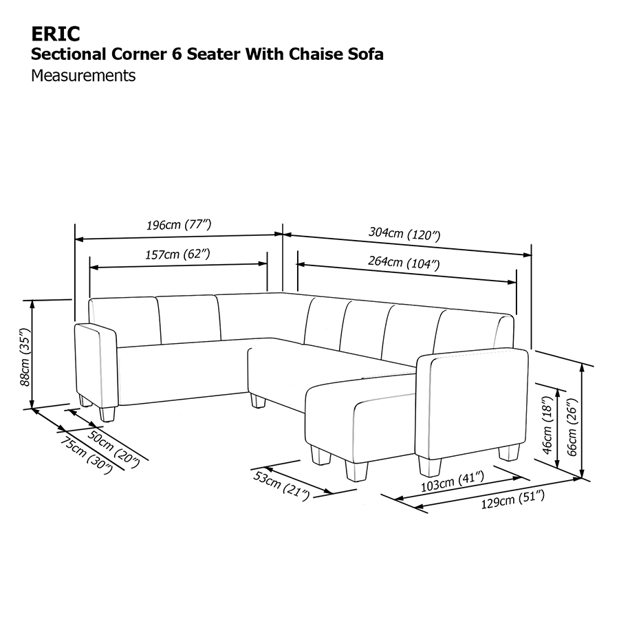 MORE ERIC OPTIONS Eric Sectional 6 Seat with Chaise (2L) Sofa Eric Sectional 6 Seat with Chaise (2L) Sofa Mandaue Foam