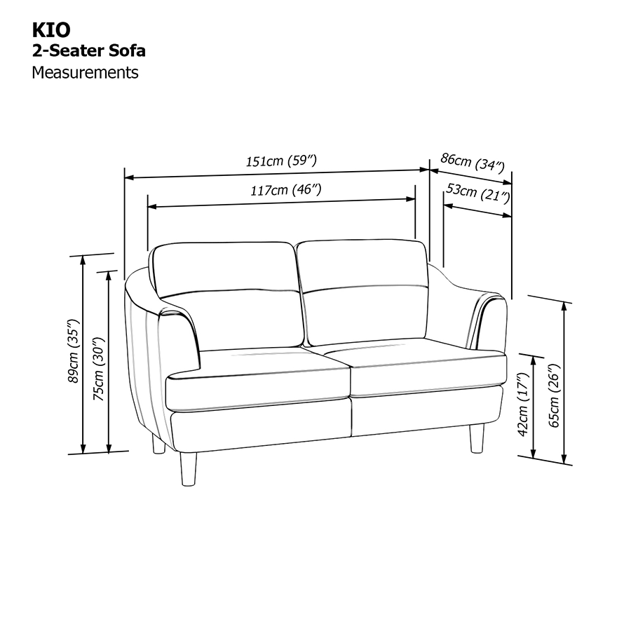 MORE KIO OPTIONS Kio 2 Seat with Ottoman Sofa Kio 2 Seat with Ottoman Sofa Mandaue Foam