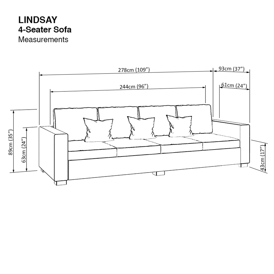 MORE LINDSAY OPTIONS Lindsay 4 Seater Sofa Lindsay 4 Seater Sofa Mandaue Foam