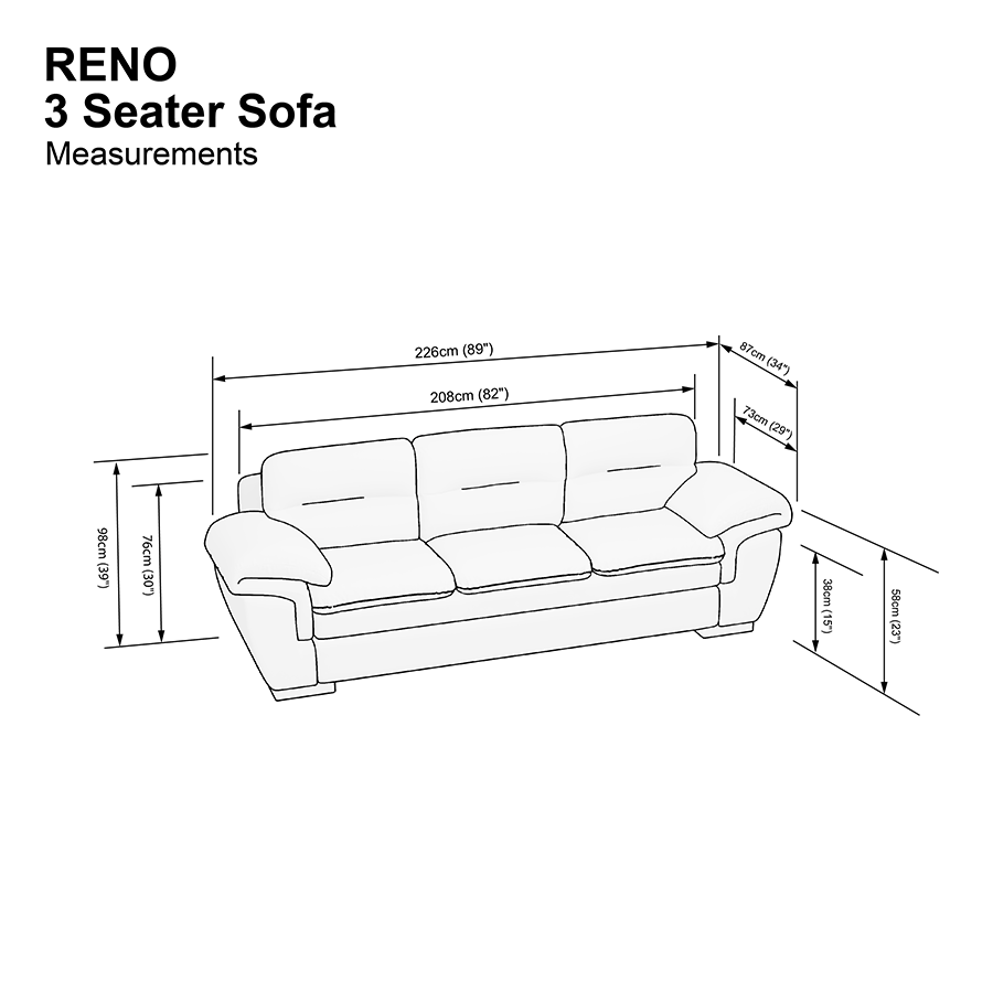 Reno 3 Seater Sofa