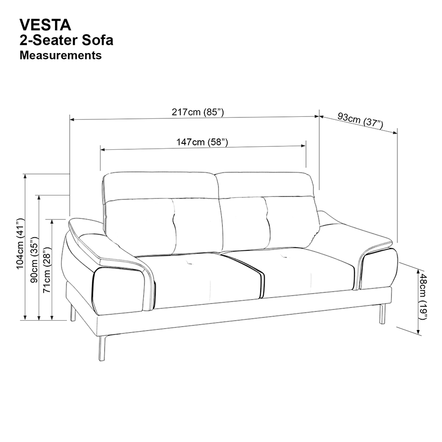 MORE VESTA OPTIONS Vesta 2 Seater Sofa Vesta 2 Seater Sofa Mandaue Foam