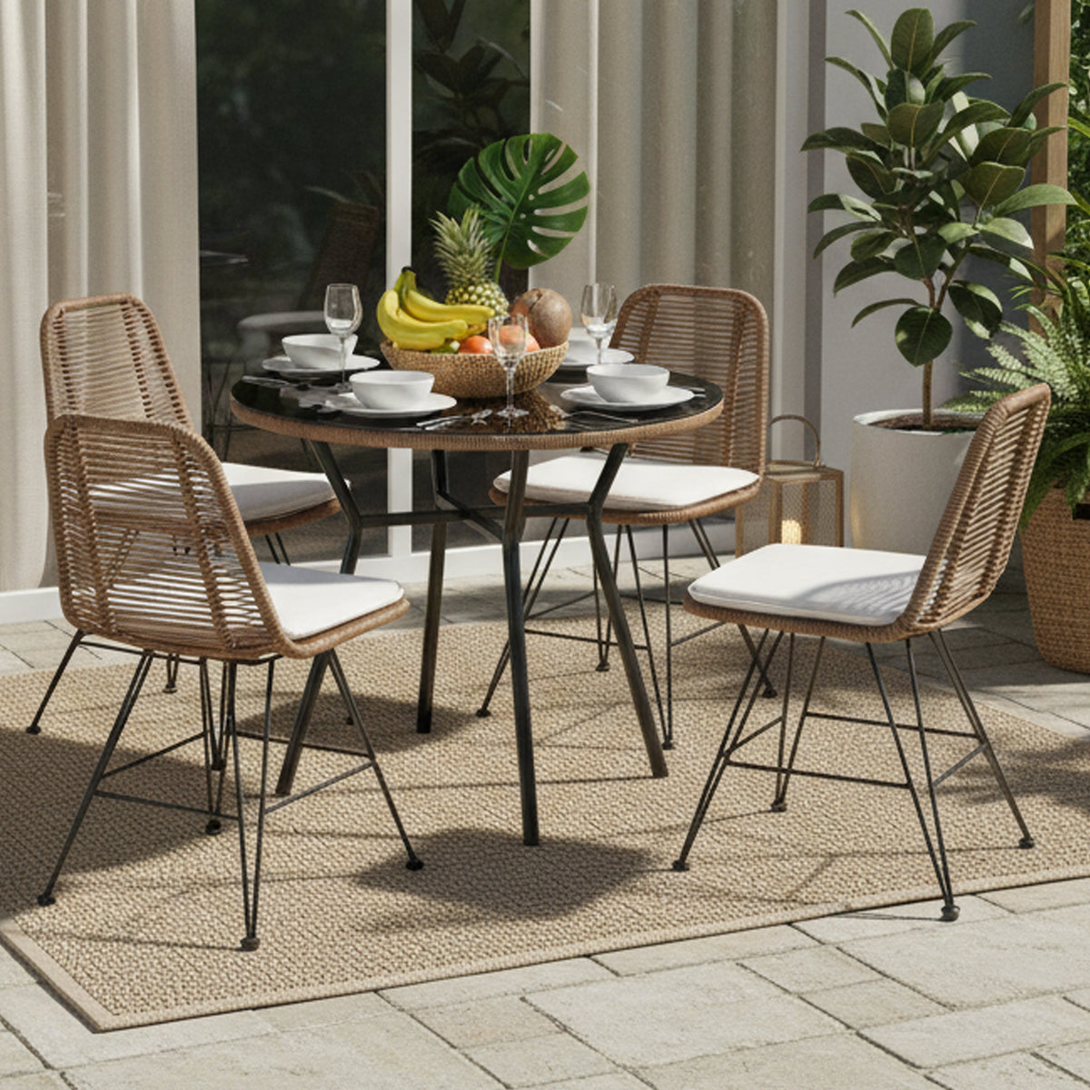 patio dining table outdoor wicker table and chairs