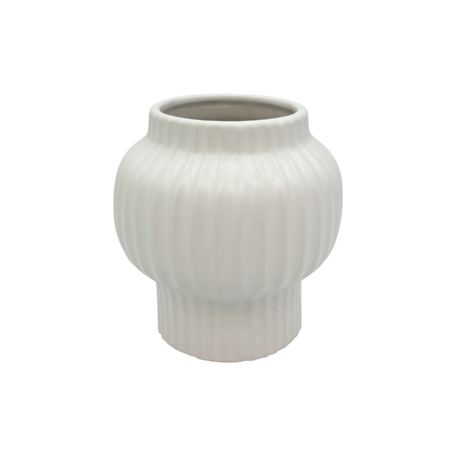 Brunillo Ribbed Ceramic Vase